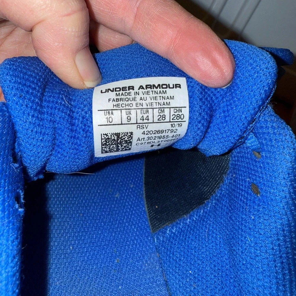 Under Armour Charged Toccoa 2 3021955-401‎ Sneakers Mens 10 Blue Running Shoes